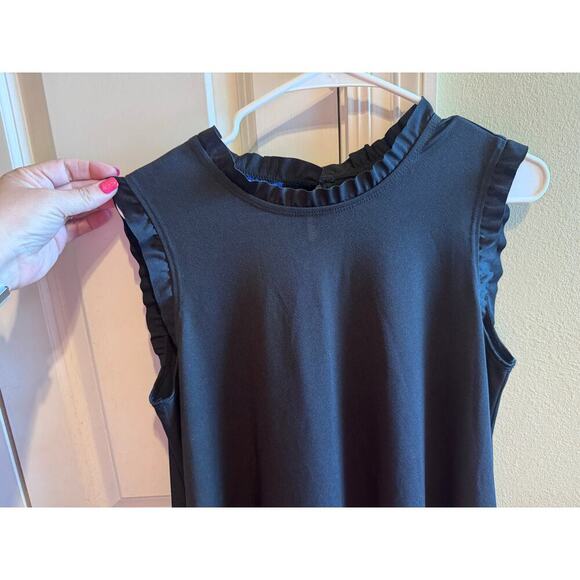 Apt. 9 Black Sleeveless Swing Dress Rubble Neck Sleeves Pockets Crewneck Sz M - Picture 3 of 10